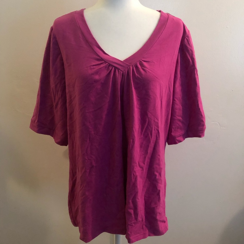 Pink V-Neck Tee